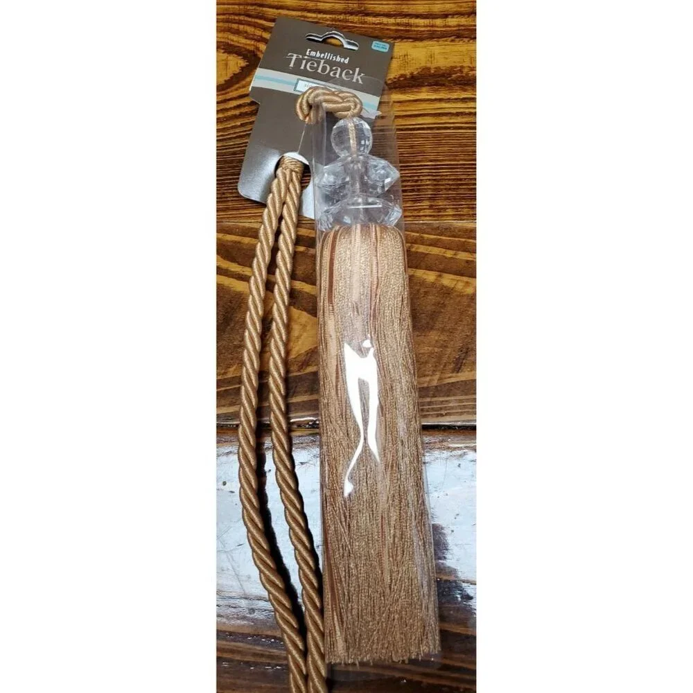 NEW!! Signature Collection Gold Embellished Curtain Tieback